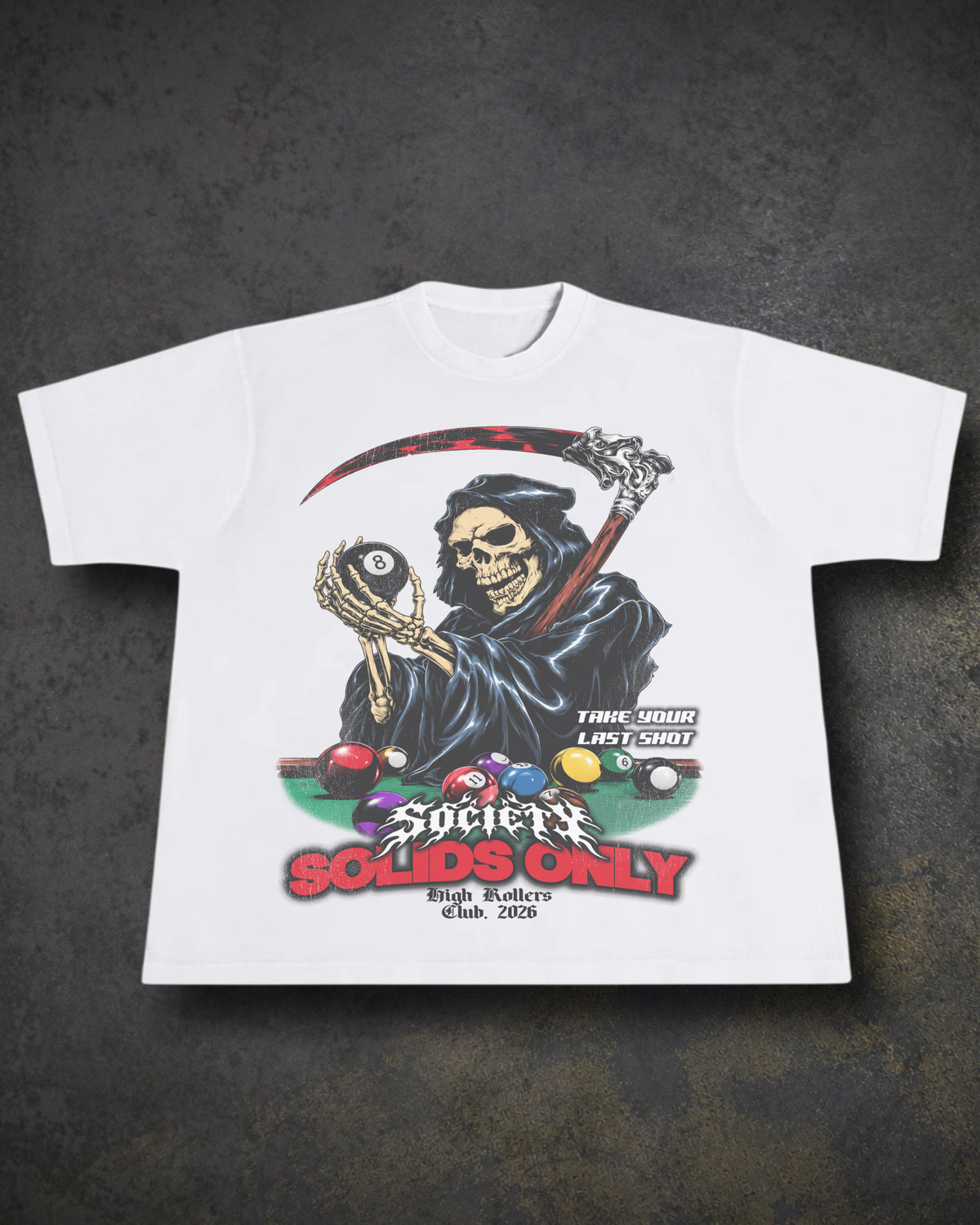 “HIGHROLLERS ONLY” TSHIRT (WHITE)